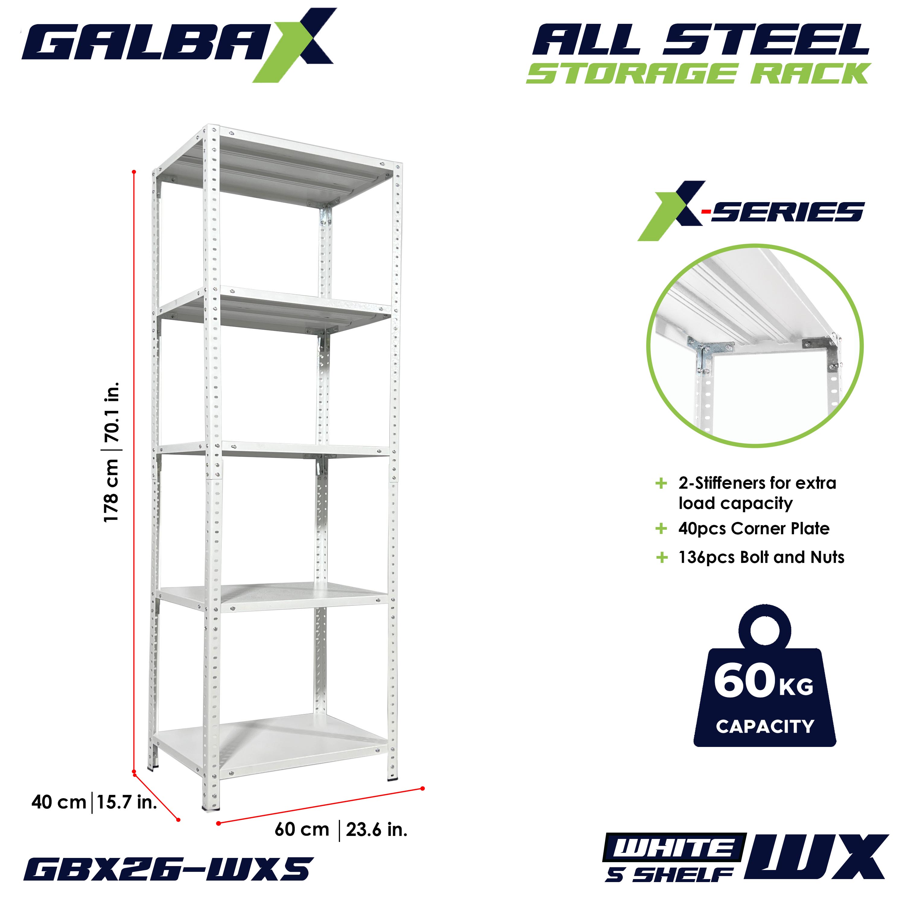 GBX All-Metal Storage Shelves 3, 4 and 5 Layers Adjustable Steel Rack ...