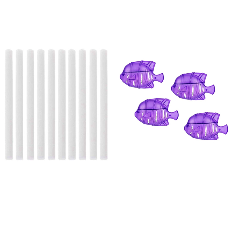 10Pcs Humidifier Cotton Swabs, Humidifier Refill Stick & 4x Humidifier Cleaner for Most Humidifiers Water Drop Treatment