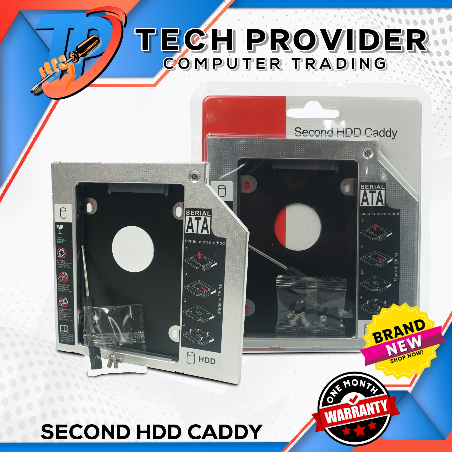 Aluminum Second HDD Caddy 9.5mm for SSD/2.5 HDD Hard Drive Caddy