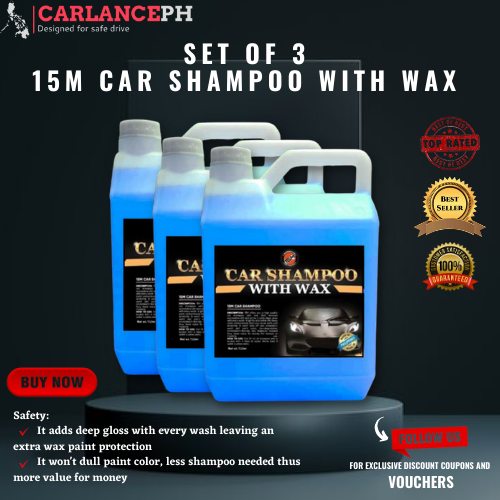 SET OF 3 15M CAR SHAMPOO WITH WAX / GOOD FOR 33 CARS / 1 LITER ...