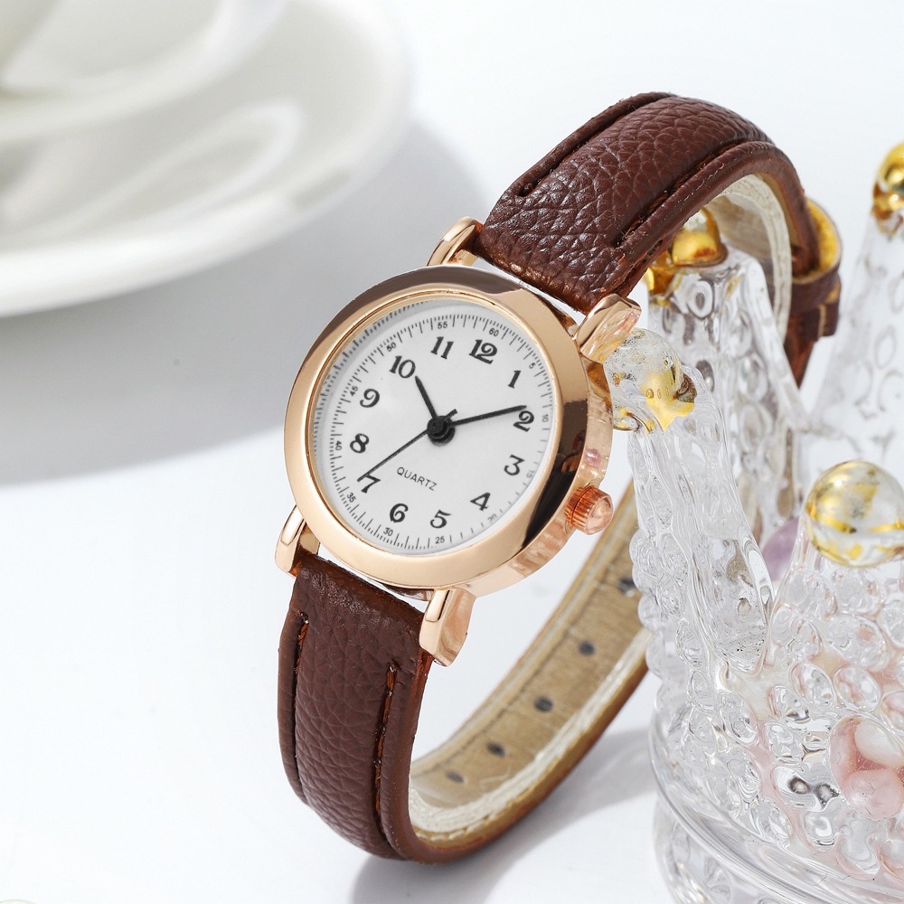 Women's Fashion Small Dial Watches Casual Leather Strap Ladies