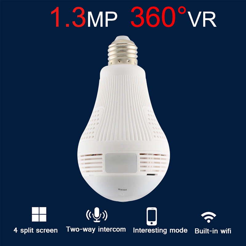 Weelong Light Bulb Camera Wireless IP Camera 360°Panoramic CCTV WIFI
