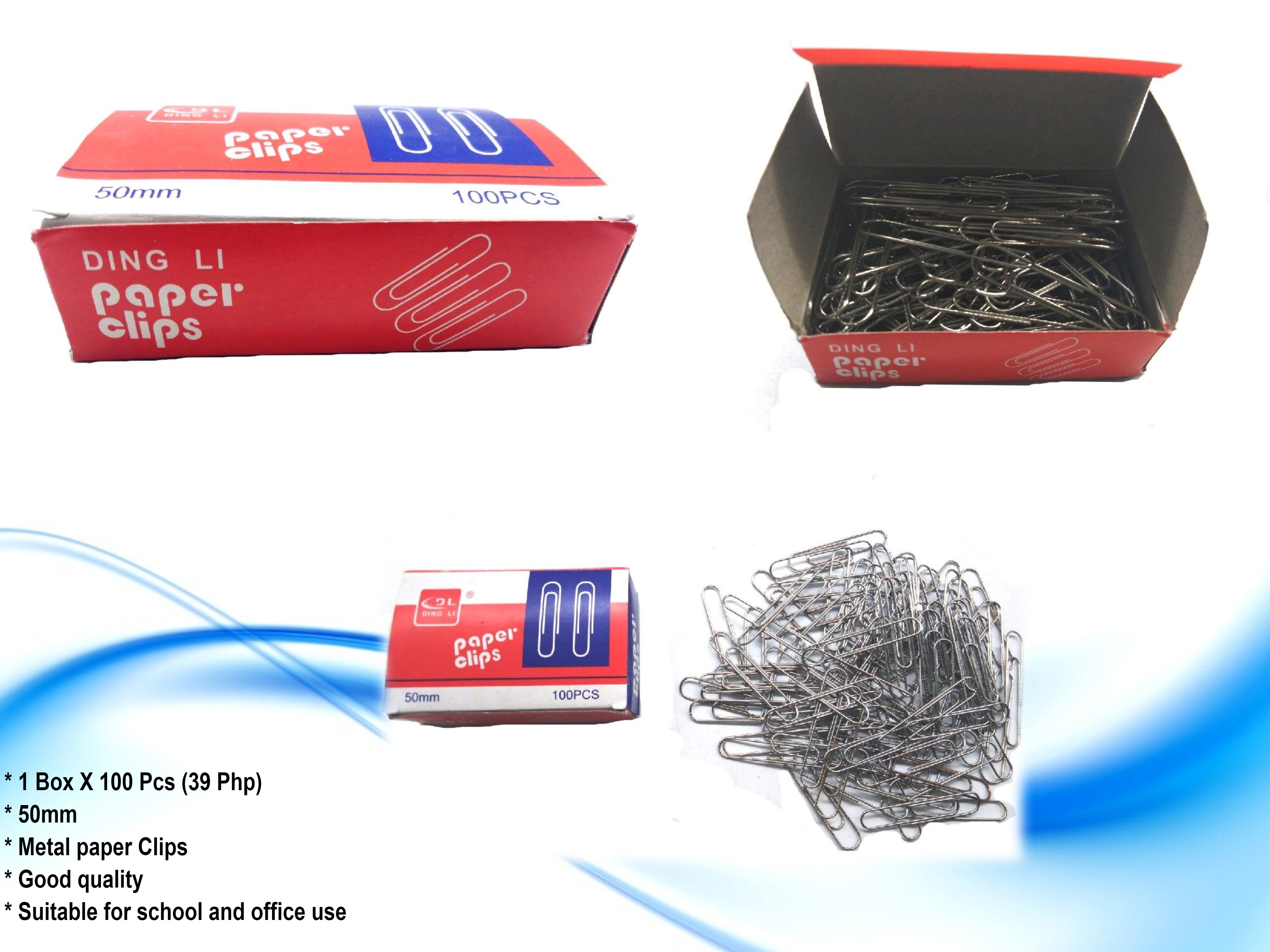 1 Box Paper Clips 50mm Paper Document Clip Lazada PH