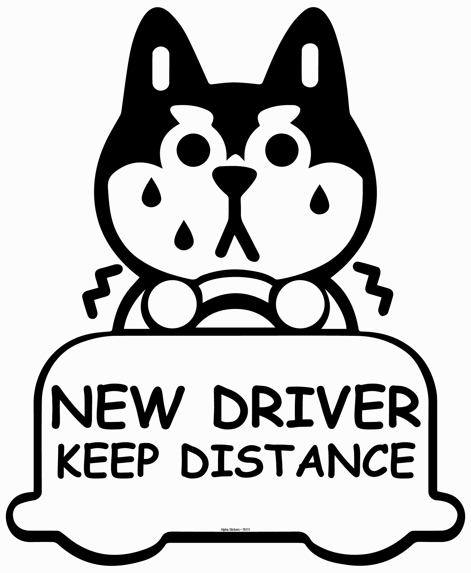 New Driver Keep Distance Vinyl Sticker Size 55w X 67h Lazada Ph 
