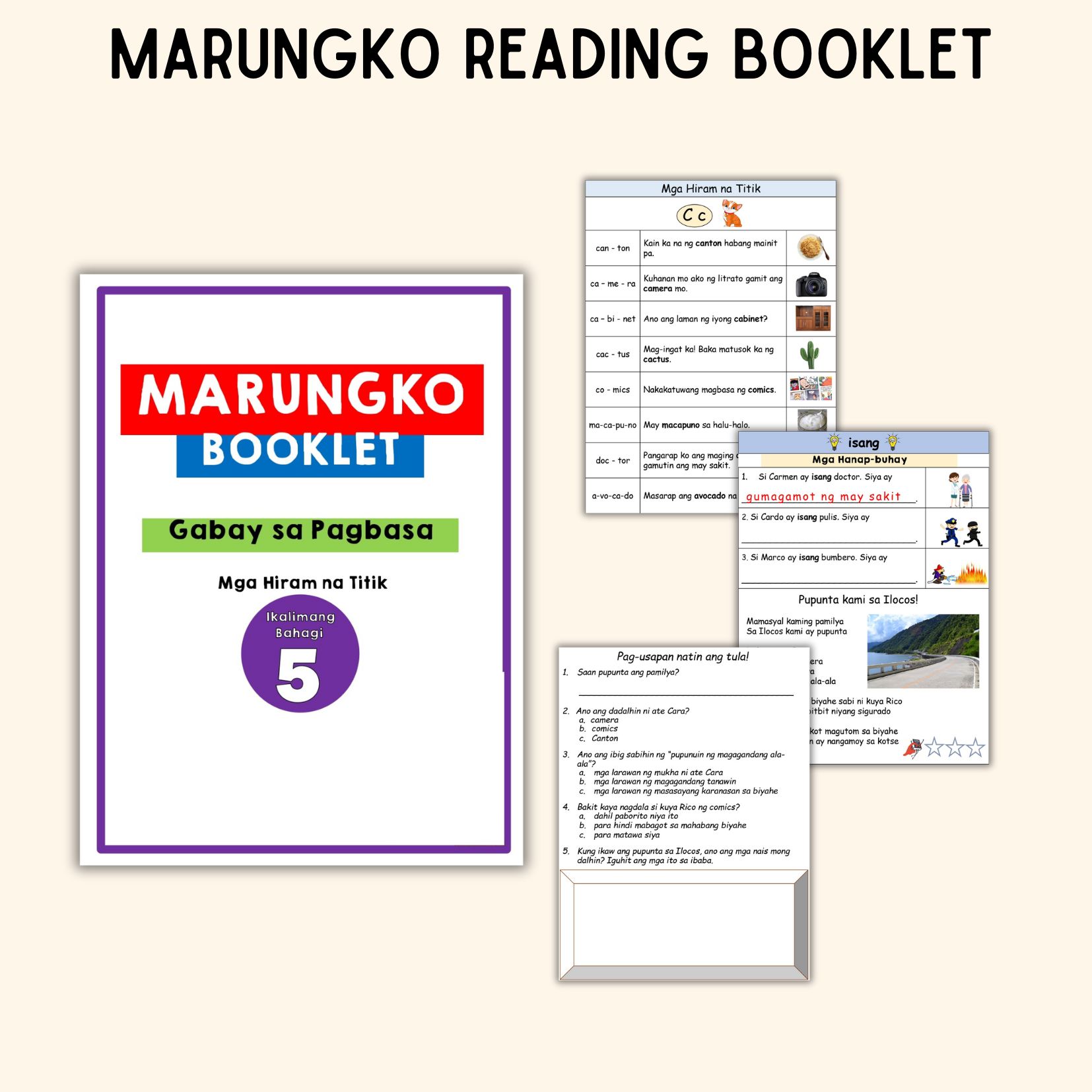 Marungko Booklet Gabay sa Pagbasa Workbook Worksheet | Lazada PH