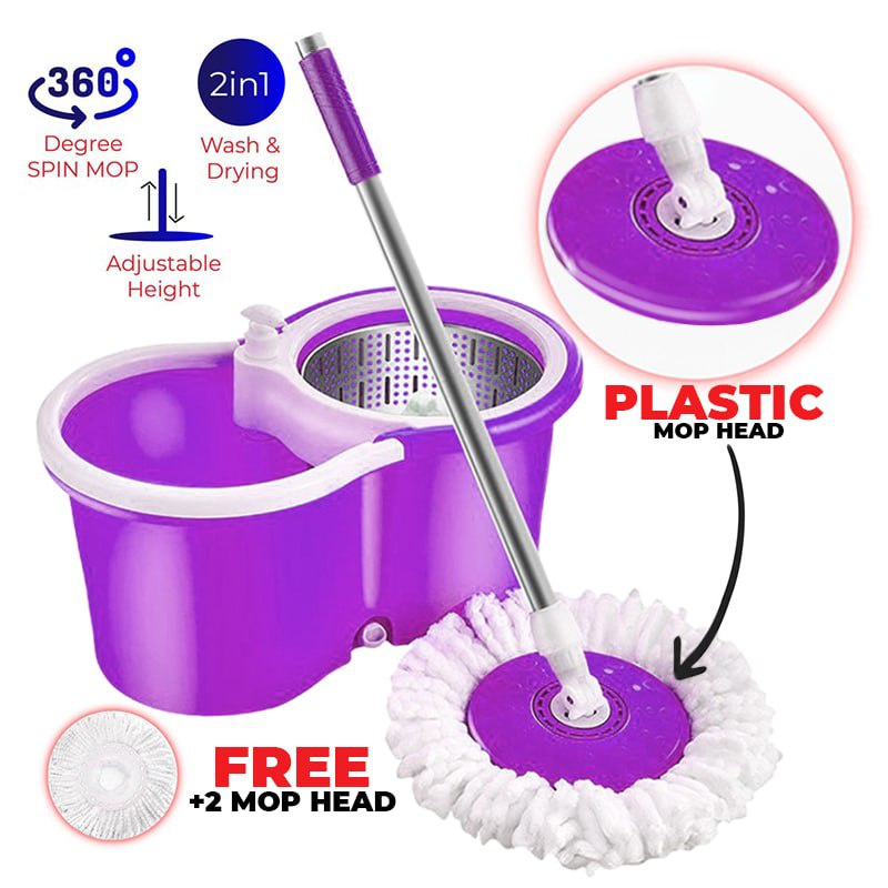 [COD] GM Easy Spin Mop with 2 Microfiber Mop Heads 360 Degree Rotating