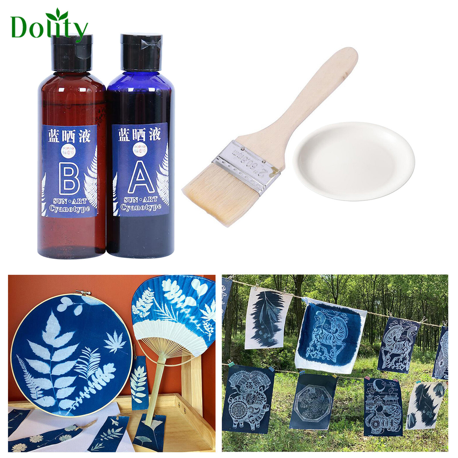 Jacquard Cyanotype Sensitizer Sun Printing Kit - Includes Sensitizer, 10 Transparency Sheets & Foam Brush For Fabric & Paper