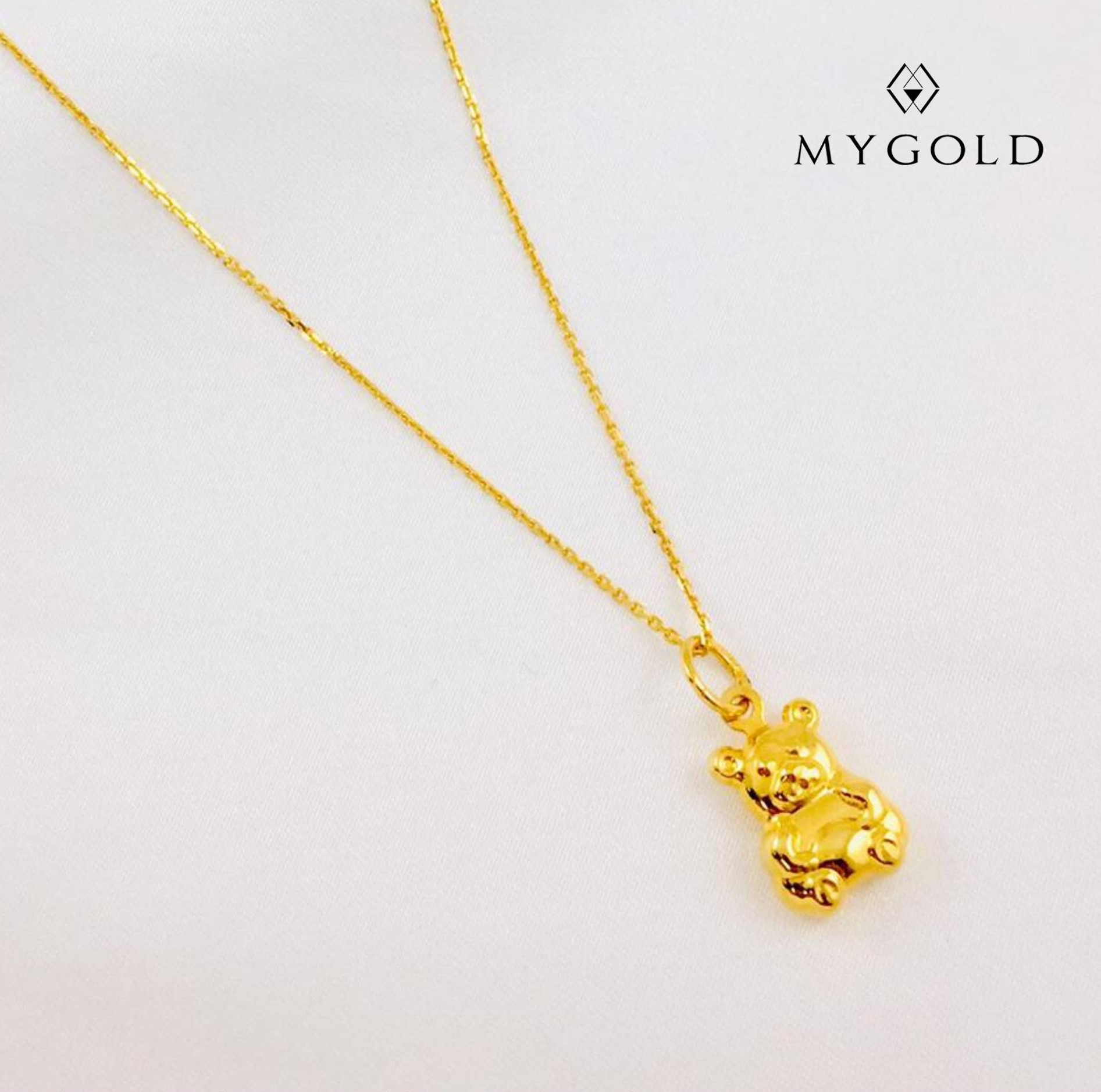 14k Gold Teddy Bear Necklace with Diamond Inlay – Chan Luu