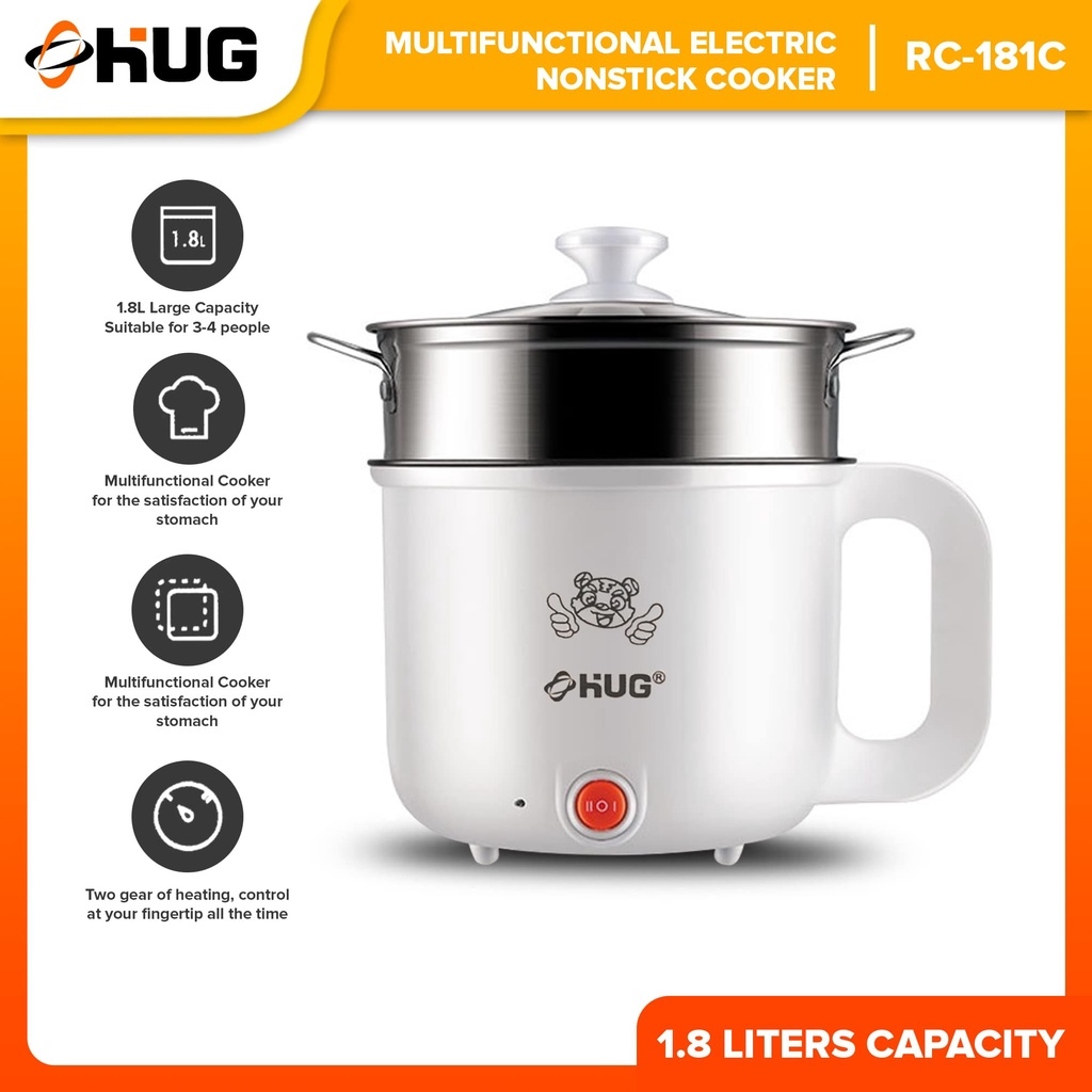 free shipping HUG Mini Rice Cooker 1.8L Multi-function Cooker Non-Stick ...