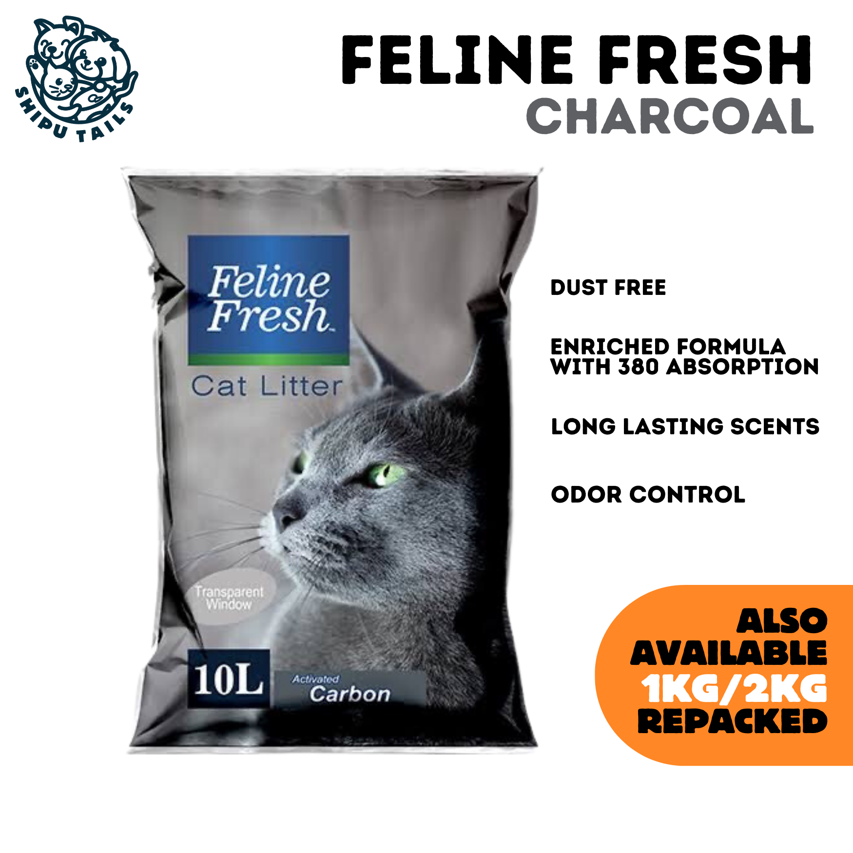 Feline Fresh Scented Cat Litter Quality Activated Charcoal Carbon