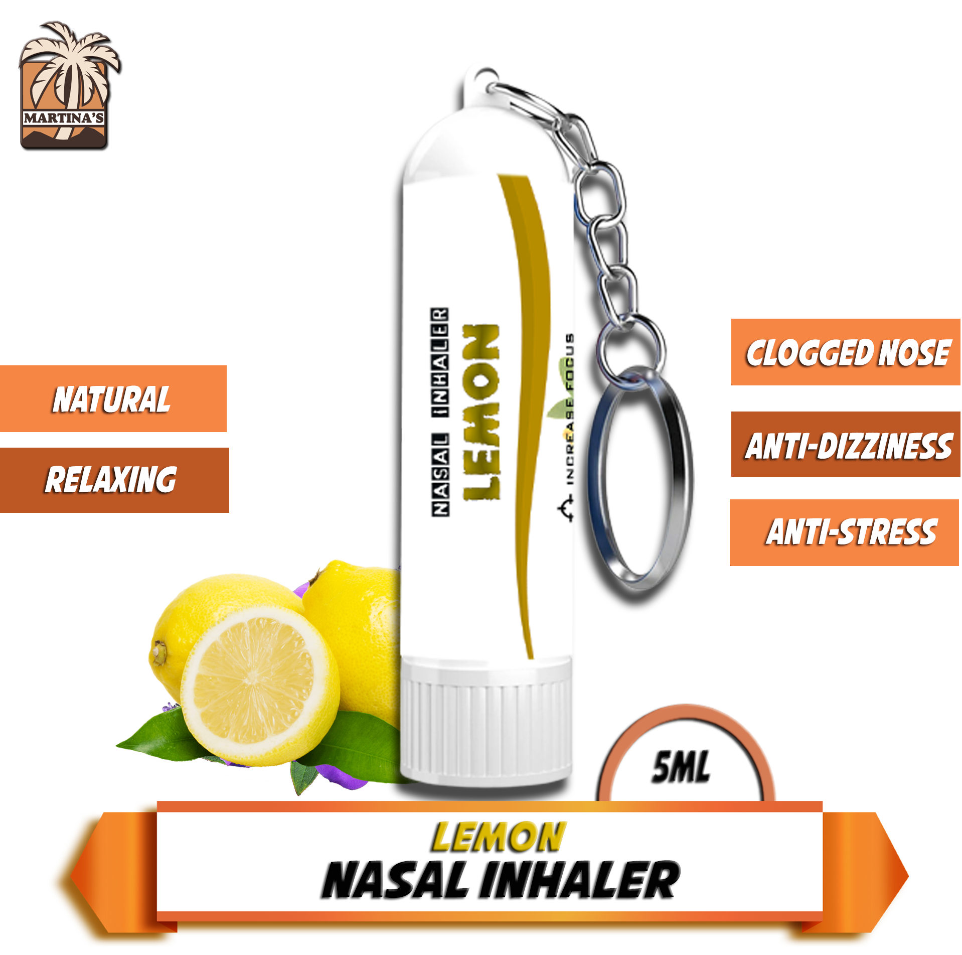 [ LEMON NASAL INHALER ] Martina's Allergic Rhinitis Aromatheraphy Anti