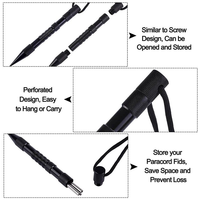 Strumento Marlin Spike In Alluminio Per Paracord – Ago Per Intreccio E Nodosi, Lunghezza 17cm, Leggero E Lucido