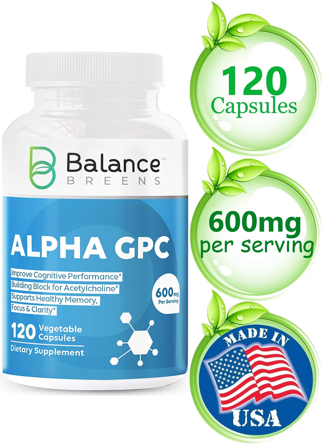 Alpha GPC 600mg - 120 Veg Capsules –