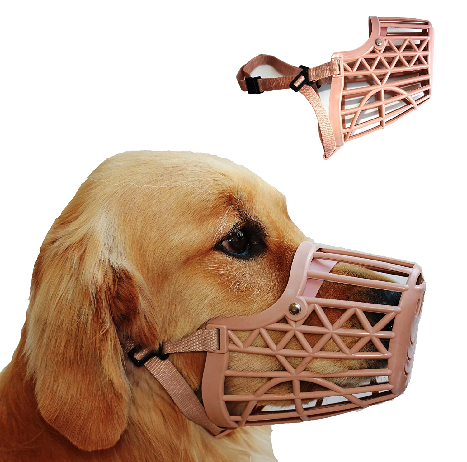 1X adjustable basket mouth muzzle cover for dog training bark bite chew controIJ