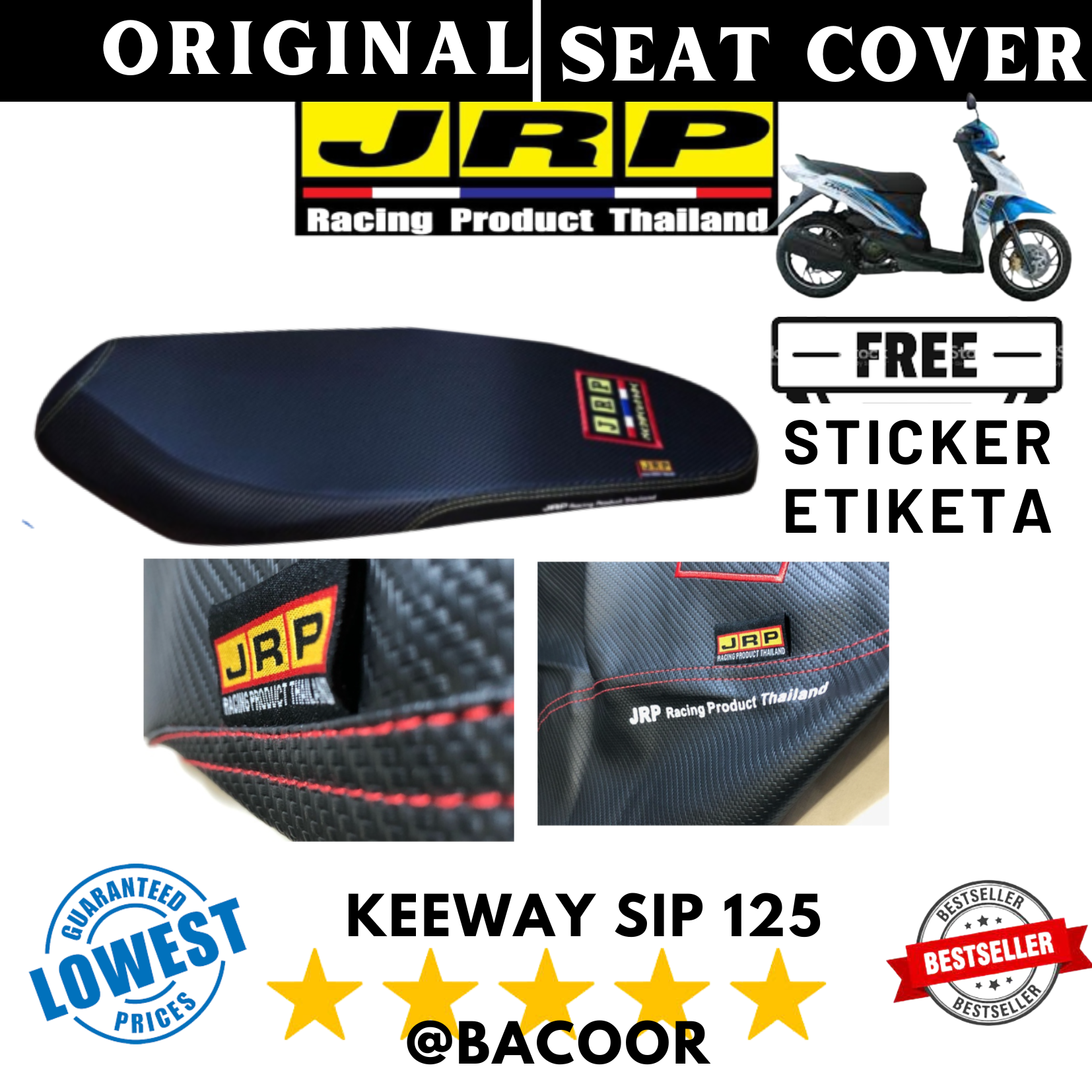 ORIGNAL KEEWAY SIP 125 JRP SEAT COVER ORIGINAL DRY CARBON SEAT COVER