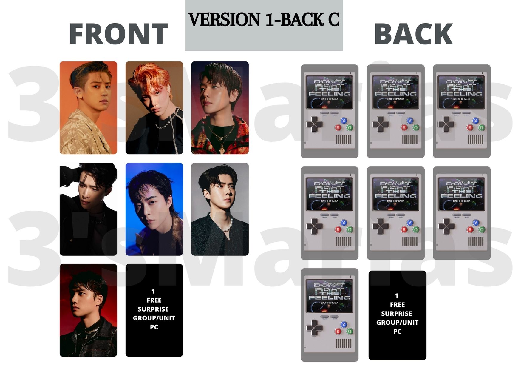 EXO DON'T FIGHT THE FEELING PHOTOCARD SET (EXO UNOFFICIAL