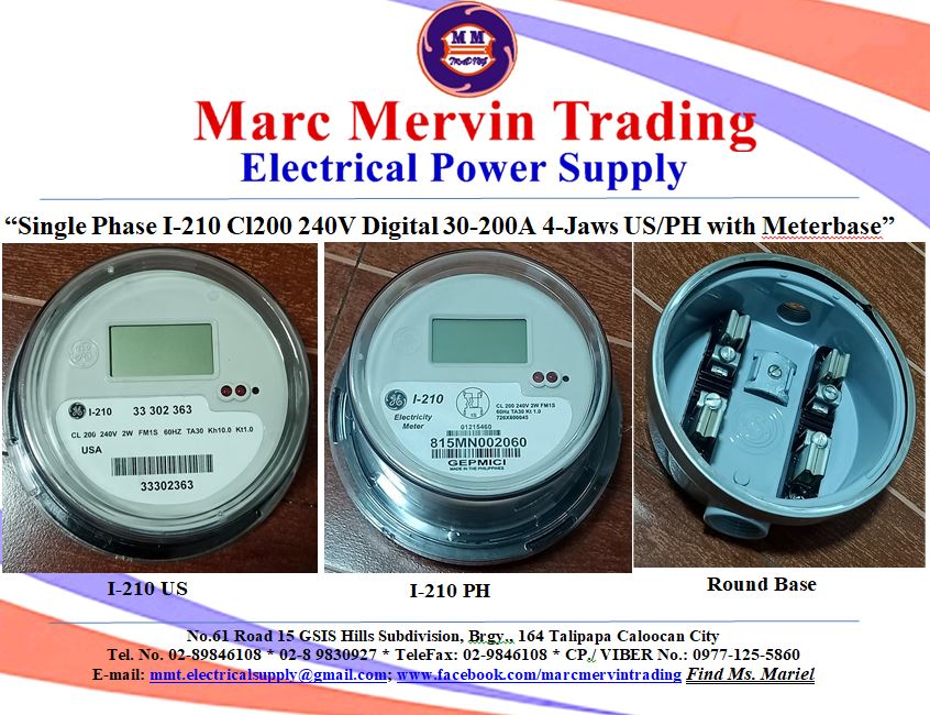 (DISCOUNTED SET) I210 GE SINGLE PHASE (DIGITAL TYPE) KILOWATTHOUR