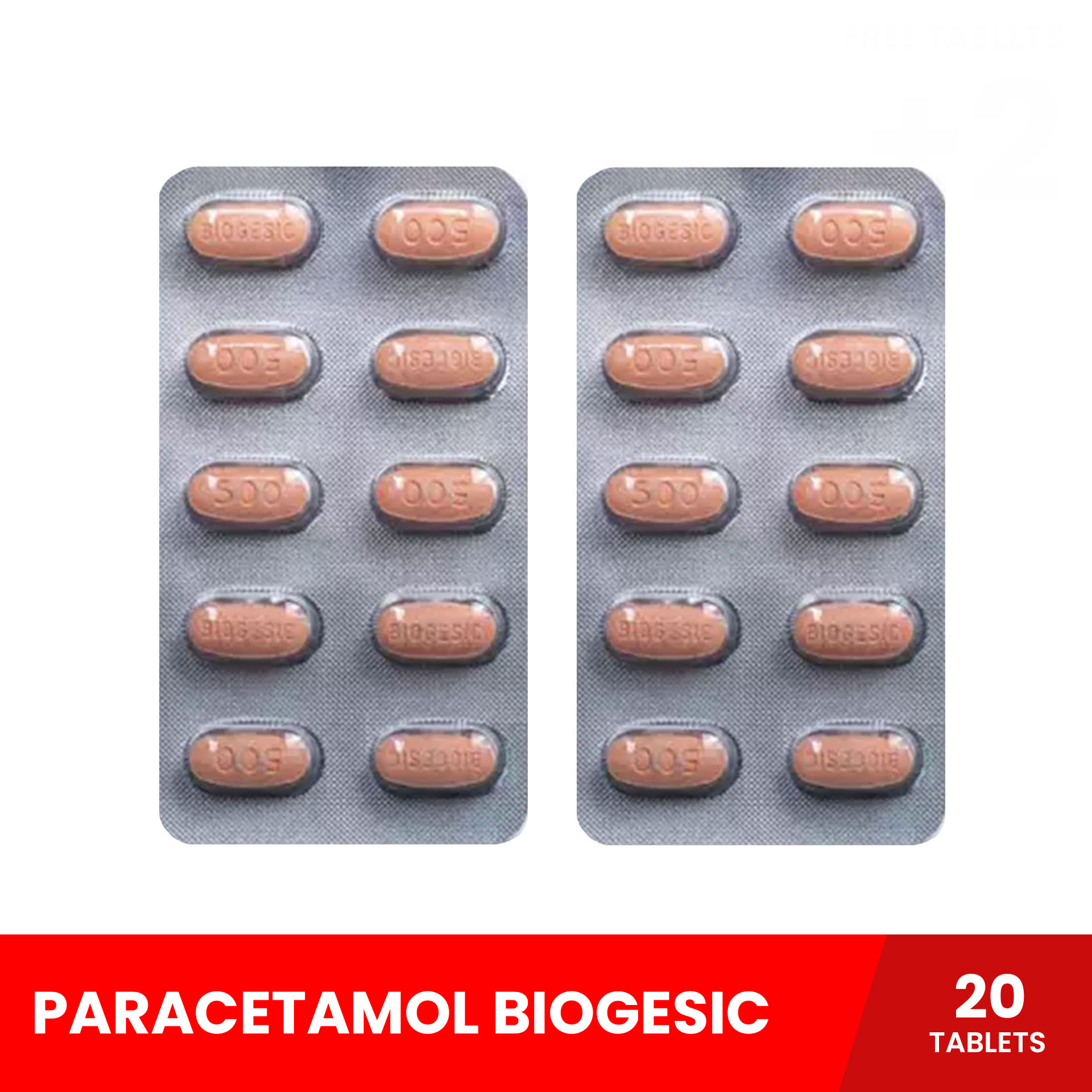 BIOGESIC x 20 tablets (For Pain Relief & Fever) health supplements