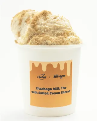 Chachago x Melonpan Ice: Chachago Milk Tea with Salted Cream Cheese Premium Gelato Ice Cream