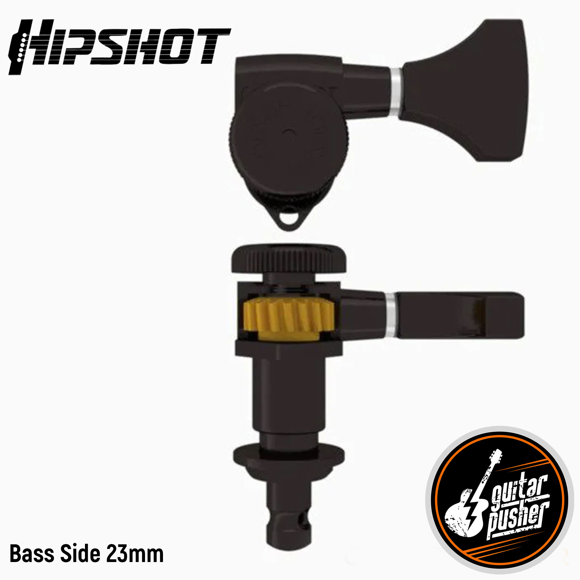 Hipshot GripLock Open Guitar Locking Tuning Machine Black (Bass Side