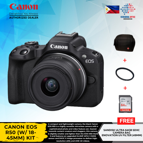 CANON EOS R50 (W/ 18-45MM) KIT - CEREBRAL OPTIC MERCHANDISING | Lazada PH