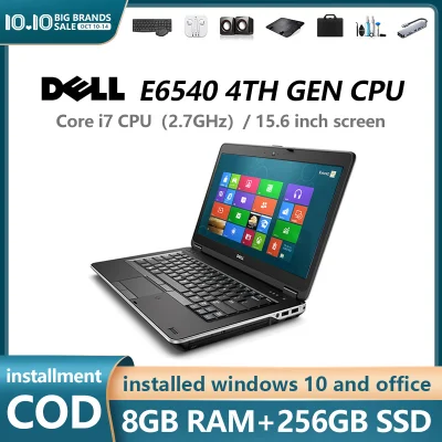 【16 free gifts】+【COD】laptop / E6540 / 4th generation processor / 14in+15.6in / Core i3+i5+i7 / 4GB+8GB Memory / 256GB SSD / HD Camera + built-in digital small disk / Suitable for online education + work + Entertainment
