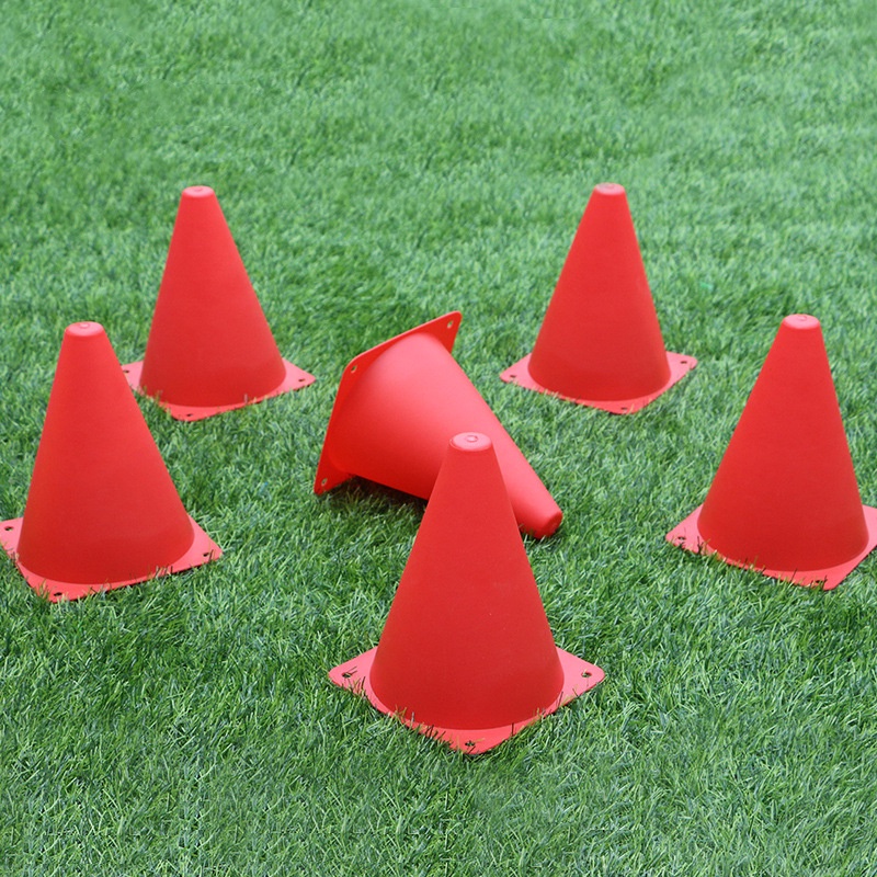 BlueDot Trading 12 Pack 9 Inch Red Plastic Training Cones For Soccer Football Agility Drills