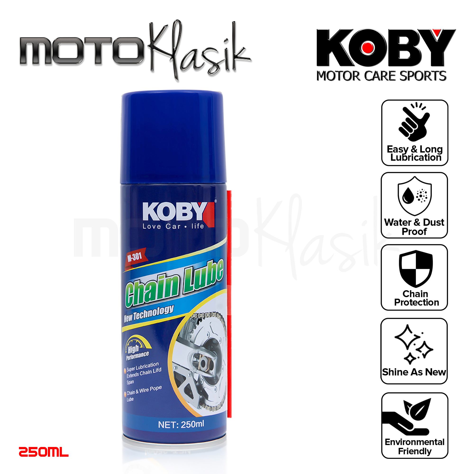 KOBY CHAIN LUBE STANDARD 250ML SUPER LUBRICATION AND HIGH PERFORMANCE M