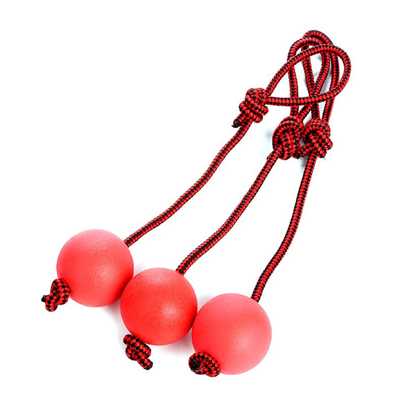 Dog Rope Ball, 3 Pcs Ball on a Rope Dog Toy Natural Elastic Solid