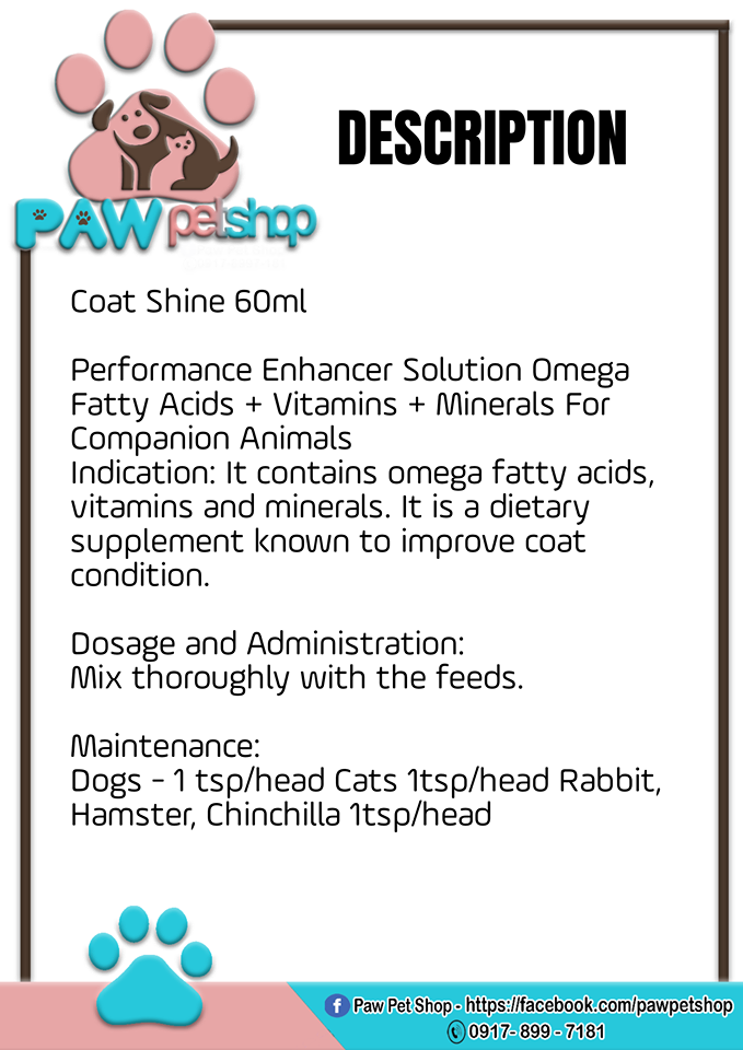 Coatshine dosage for cats Clearance