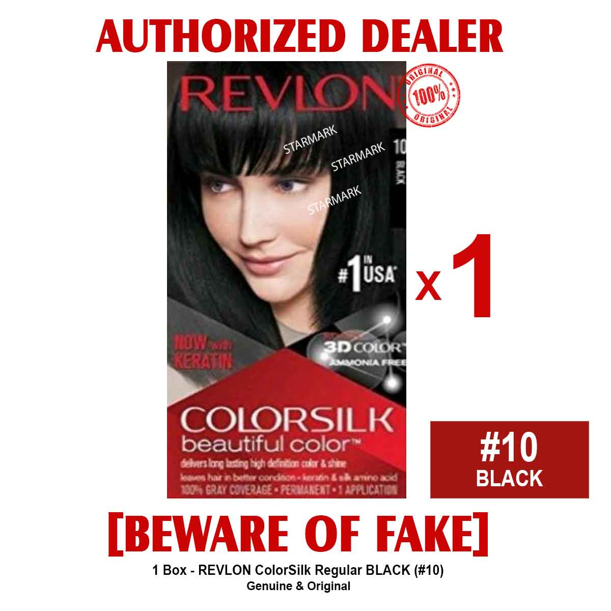 REVLON Colorsilk BEAUTIFUL Color Revlon BLACK (10) Ammonia Free Hair