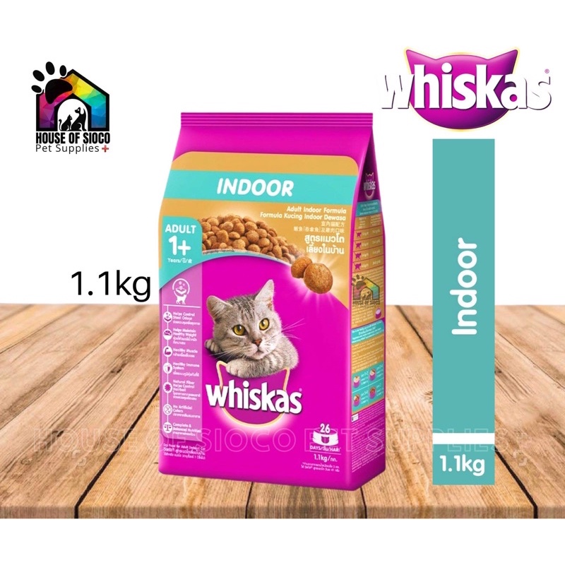 Whiskas Indoor Dry Adult Cat Food 1.1kg Lazada PH