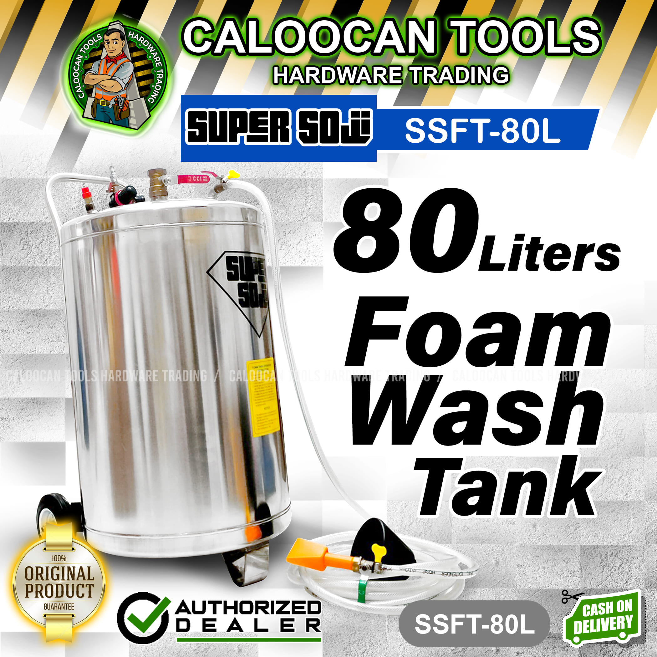 SUPER SOJI SSFT80L 80L Stainless Foam Wash Machine / Foam Tank for Car