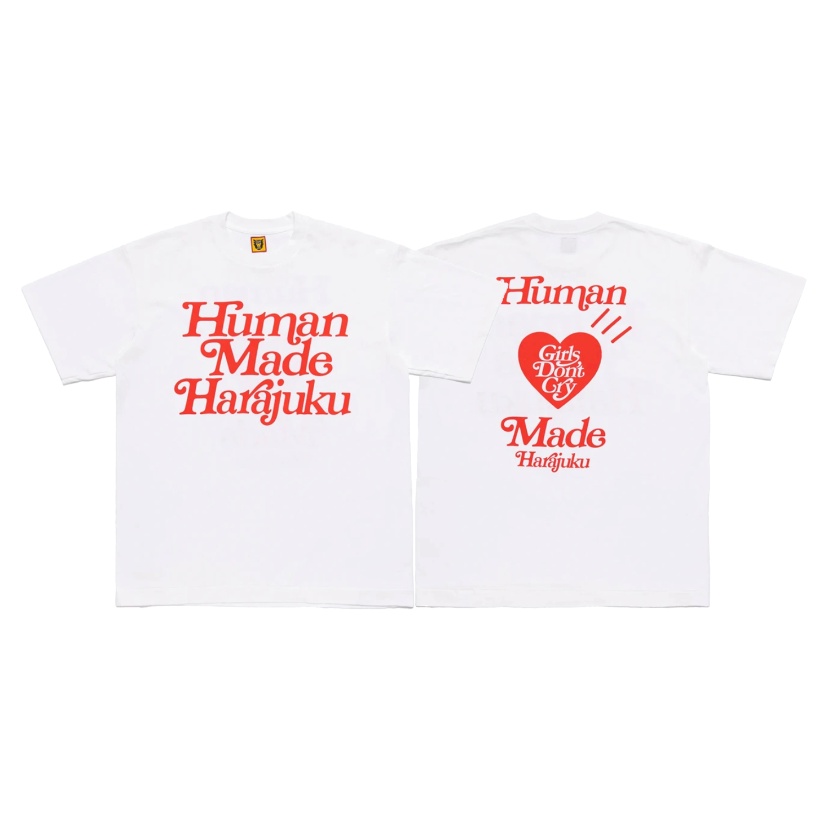 ️Ready Stock️ Human Made x Girls Don't Cry Harajuku joint casual  short-sleeved T-shirt oversized NEW black/white Graphic printing Lazada PH