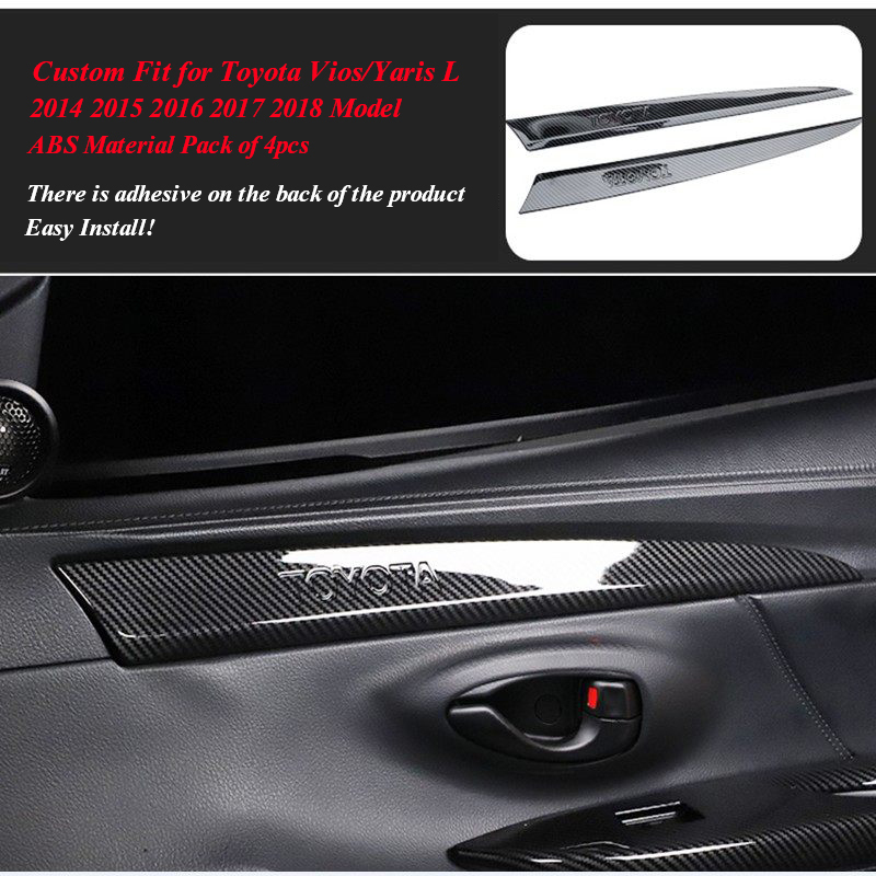 HYS Car Door Trim Strip,Auto Interior Accessories Fit For Toyota Vios 2014 2015 2016 2017 2018(Carbon Fiber)