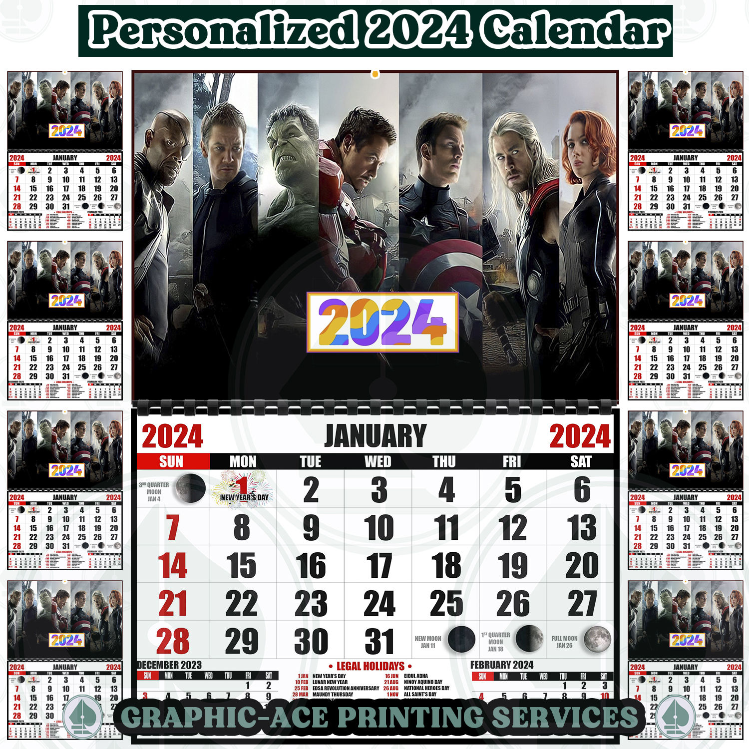 Avengers Design 2024 WALL Calendar | Lazada PH