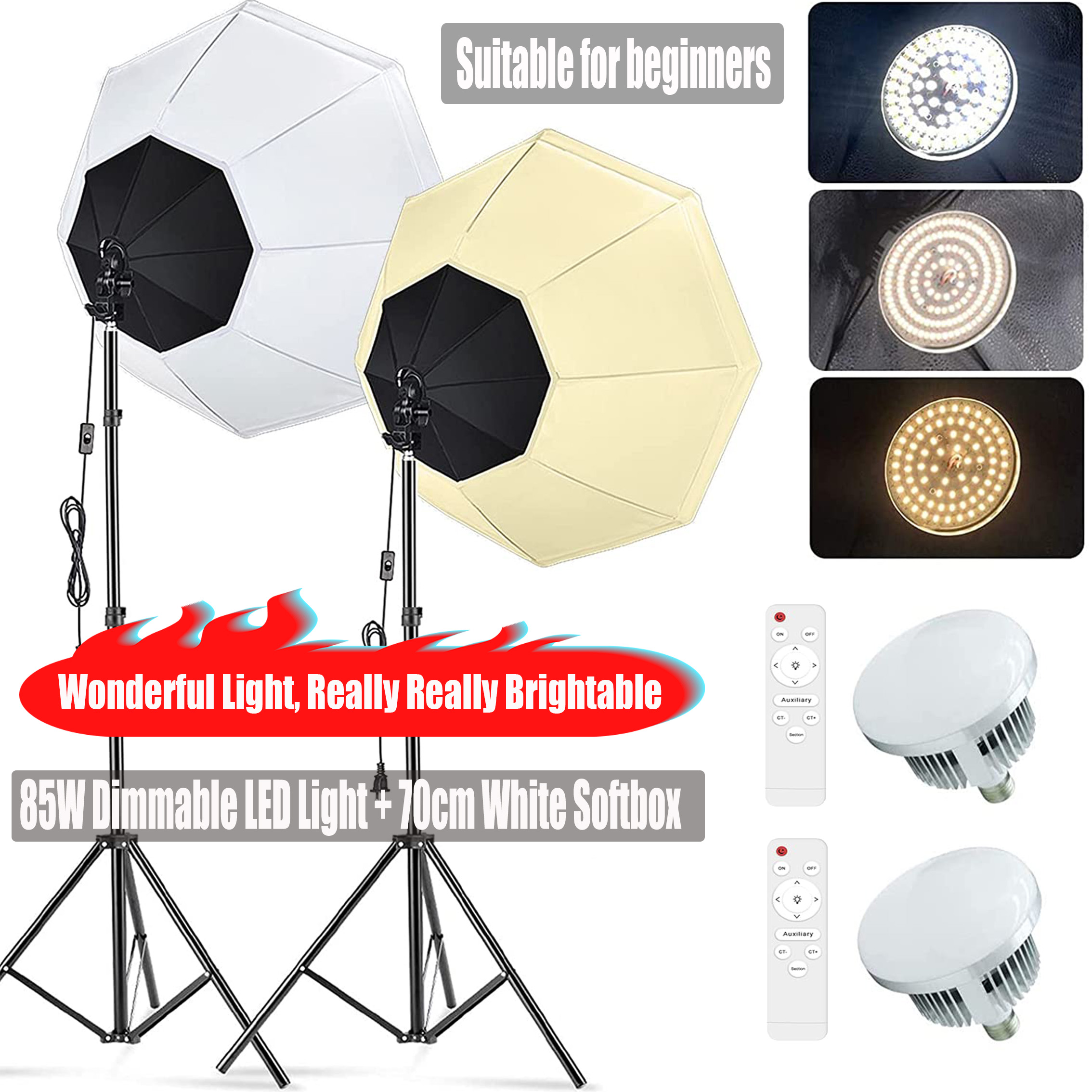 Octagonal Softbox Lighting Kit,360 Degrees Filling Light