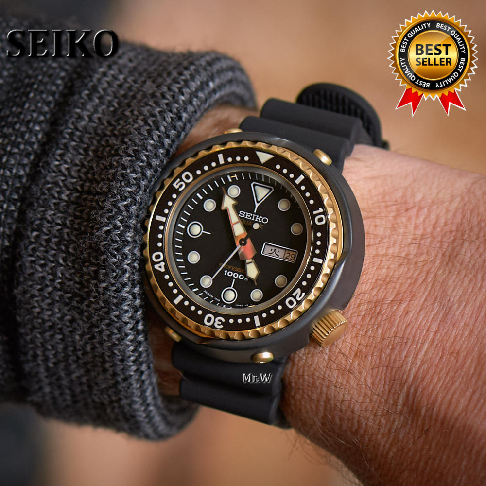 Seiko INT Edition Pros Diver's Date Black Gold Resin Band Watch For Men(Box Included) Lazada PH