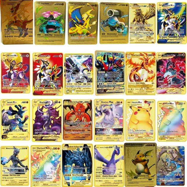 183200Point HP Raichu Pokemon Gold Metal Super Card Blastoise Eevee Sylveon  Mewtwo Pikachu Battle Collection Trading Iron Card