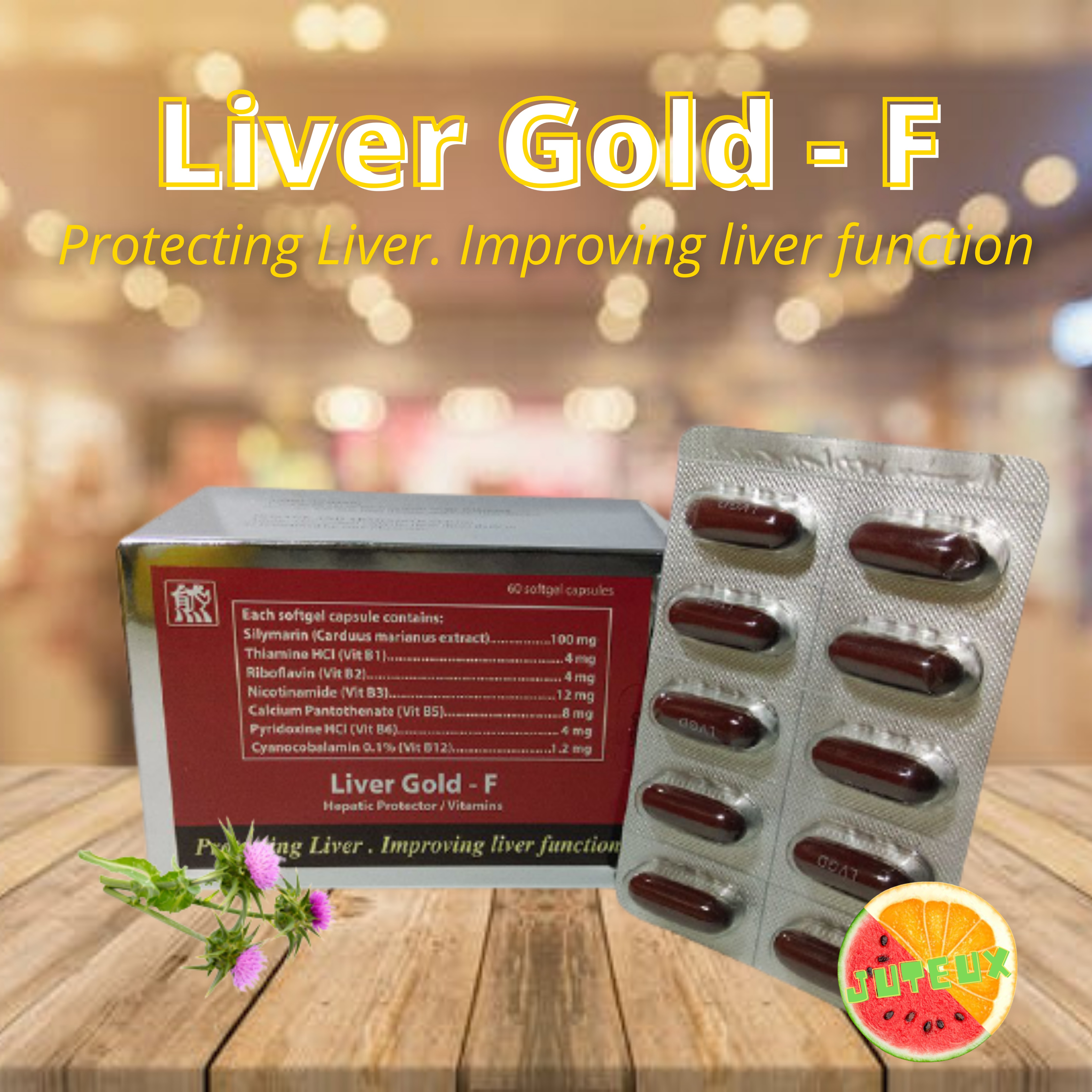 LIVER GOLD F, Silymarin, 60 Softgel Capsule, Hepatic Protector