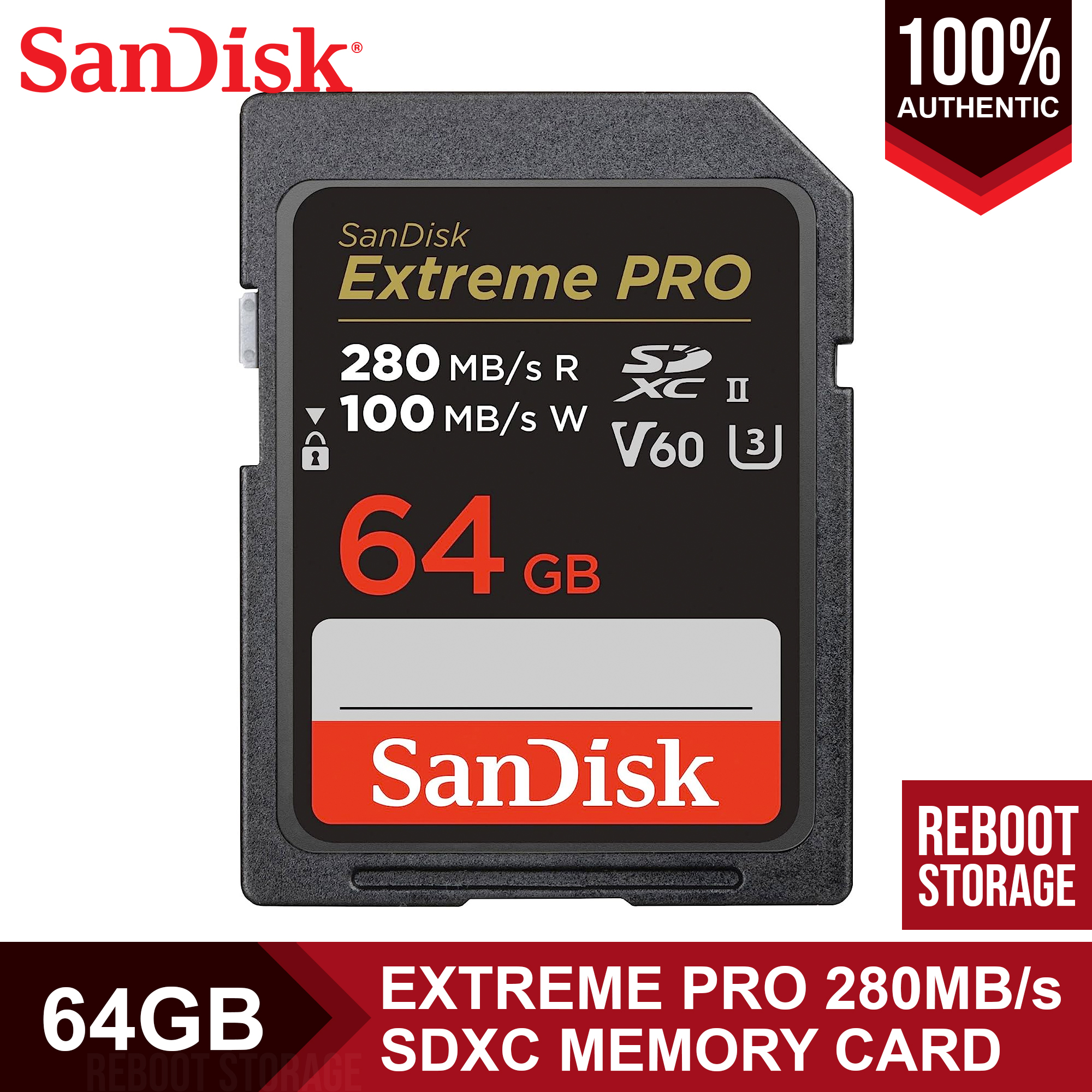 SanDisk 64GB Extreme PRO UHS-II SDXC SDSDXEP-064G Memory Card UHS-II V60 U3  Class 10