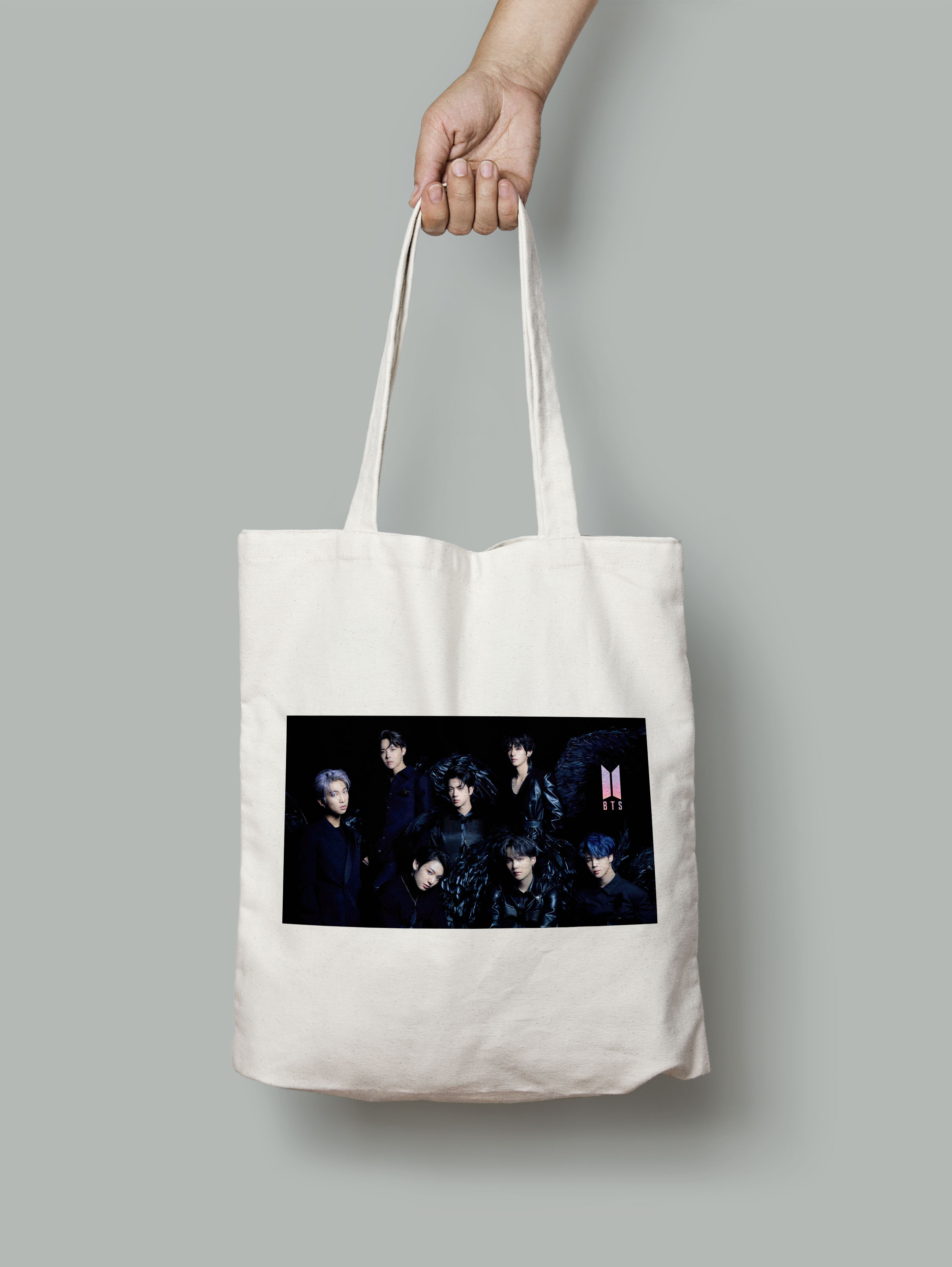 I love BTS Design Canvas Tote Bag - COPYCATZ