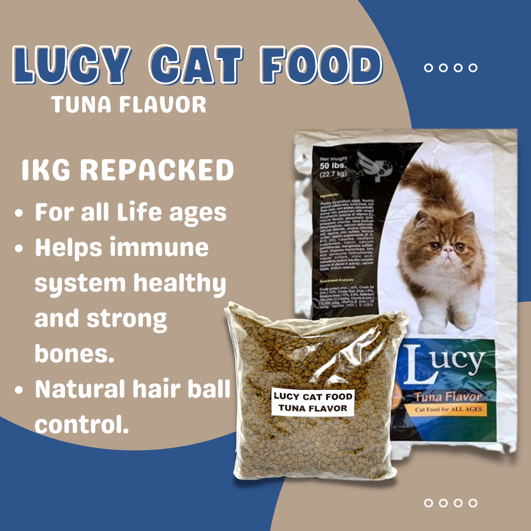[FCR AGRIVET] 1kg LUCY Cat Food Tuna Flavor for ALL Ages .(Repacked