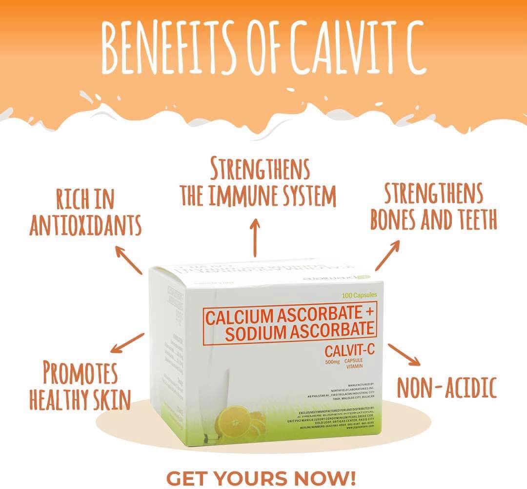 CALVIT C Non Acidic Calcium Ascorbate plus Sodium Ascorbate 500mg x 100