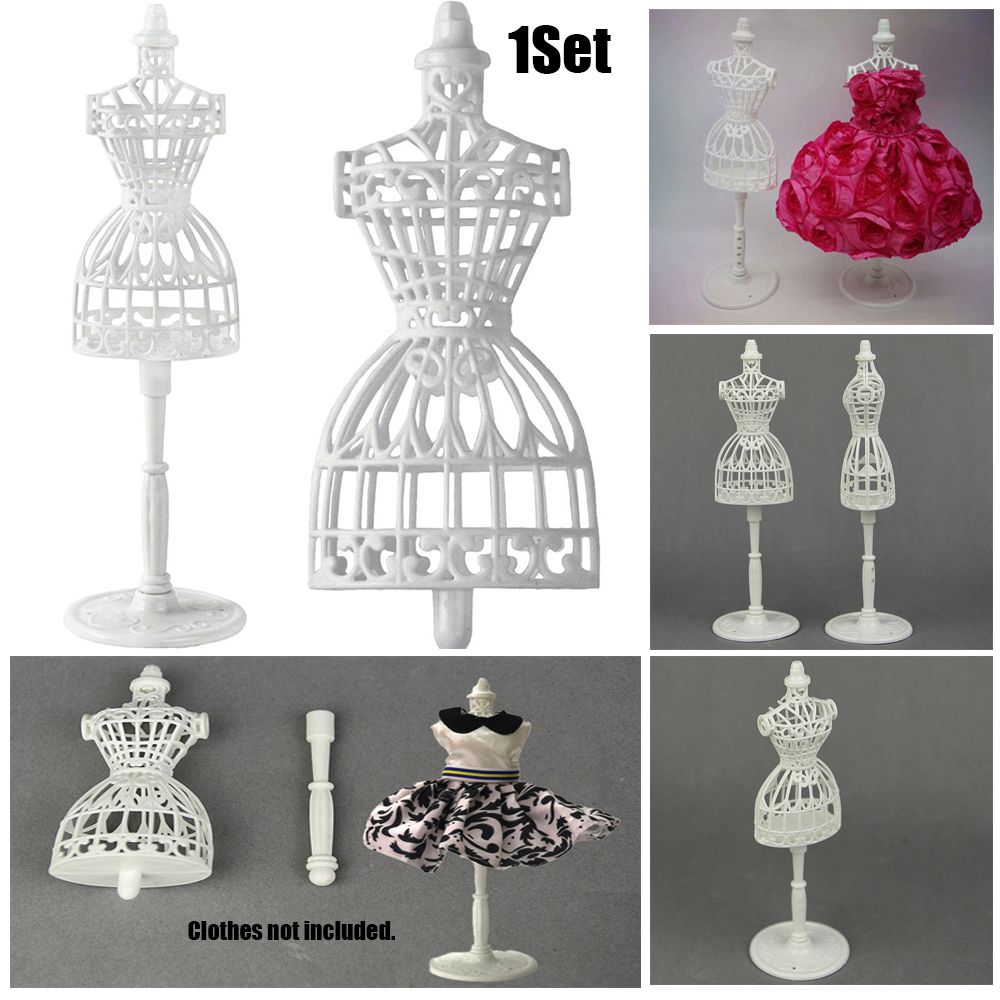 Mini Plastic Demountable Doll Dress Stand Clothes Gown Display Model