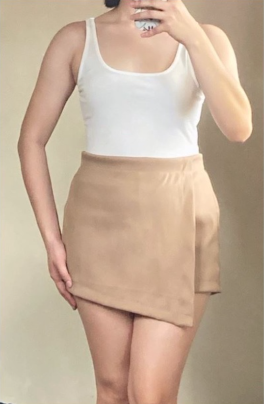 COD Front Wrap Skort with Skirt Flap Garterized Back Palda Shorts