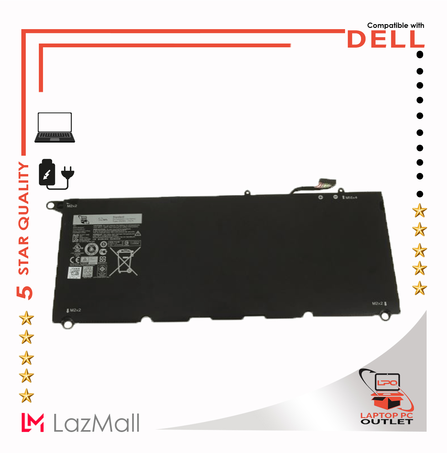 Laptop Notebook Replacement Battery Compatible For Dell Xps 13 9343 Battery Model 5k9cp 90v7w Jhxpy Din02 Jd25g Lazada Ph