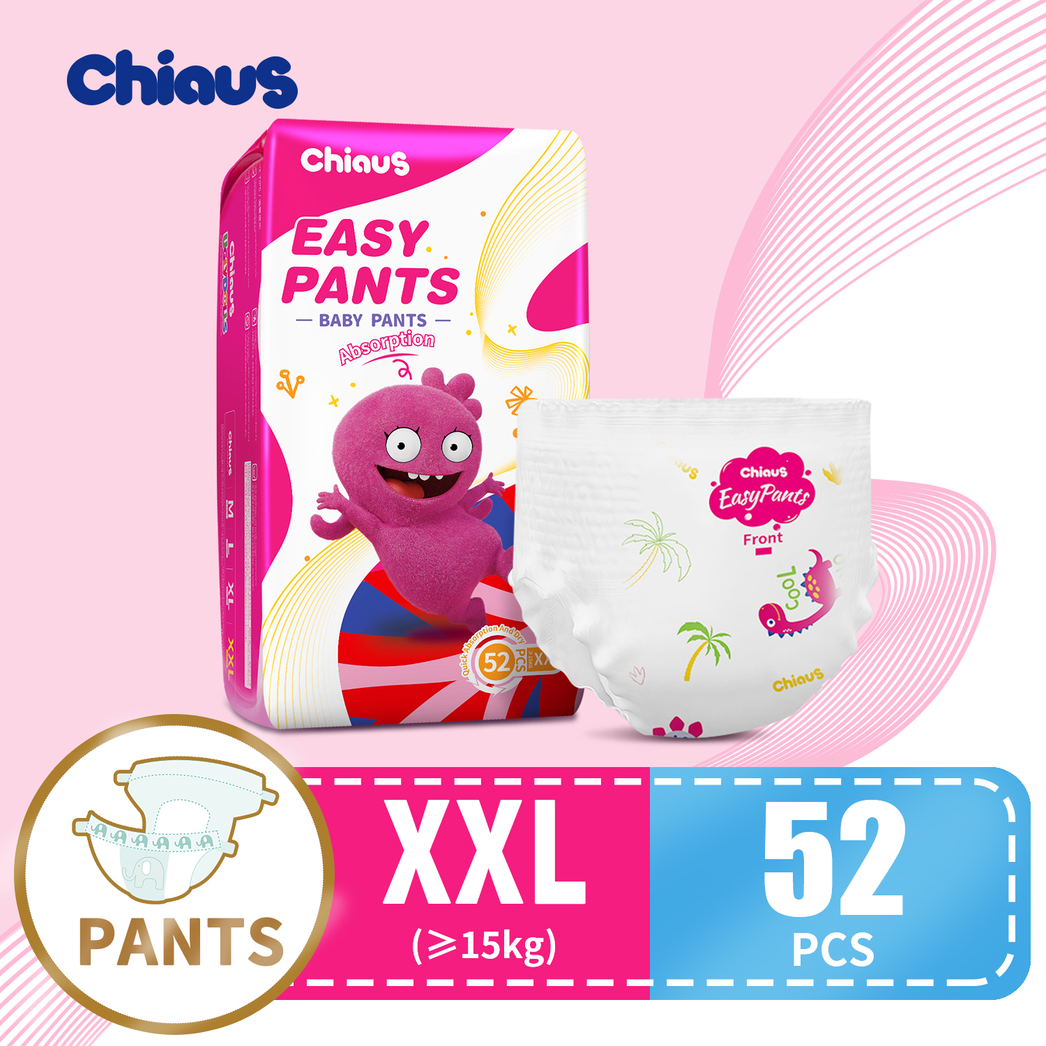 Chiaus Baby Diapers Easy Pants XXL size 52 pcs Lazada PH