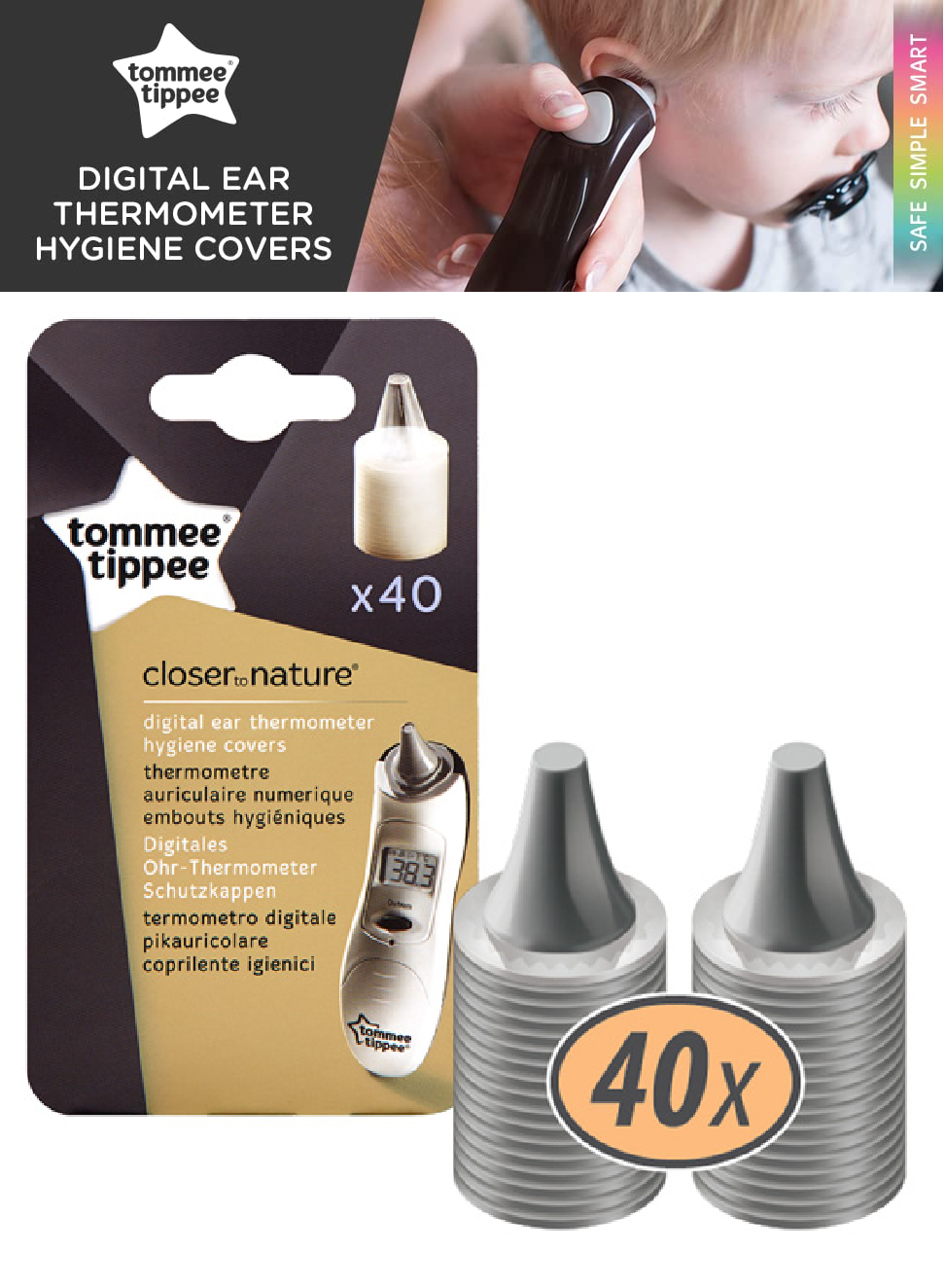 Tommee Tippee Digital Ear Thermometer refill hygiene caps x 40 Lazada PH