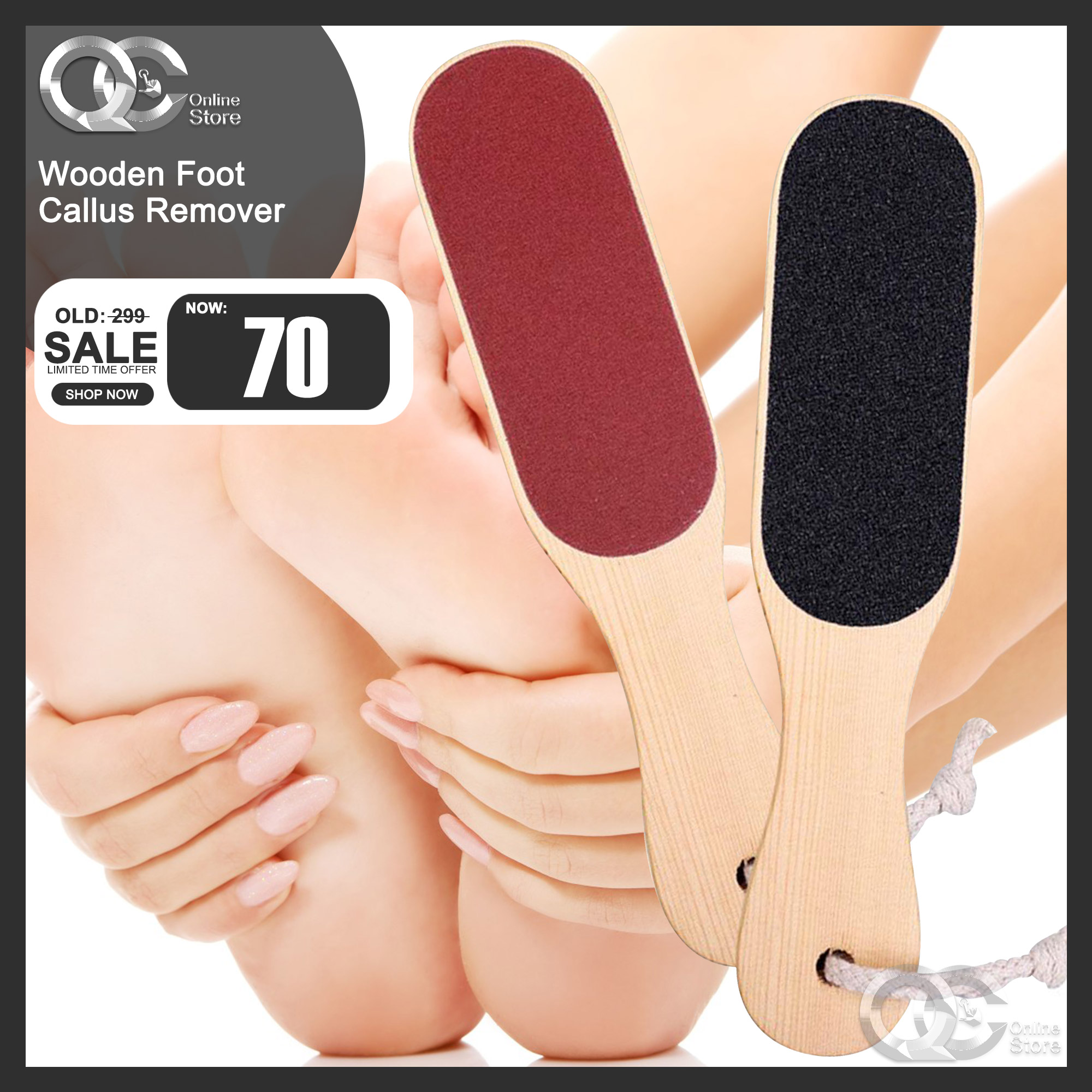 Pedicure Tools For Dead Skin Callus Remover Double Sided Wooden